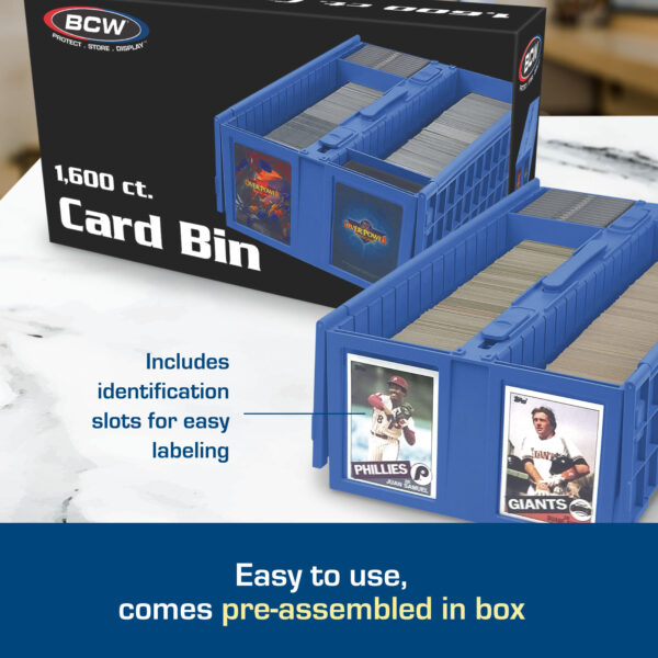 1-CCB-1600-BLU_INFO3 BCW Collectible Card Bin – 1600 Count – Blue