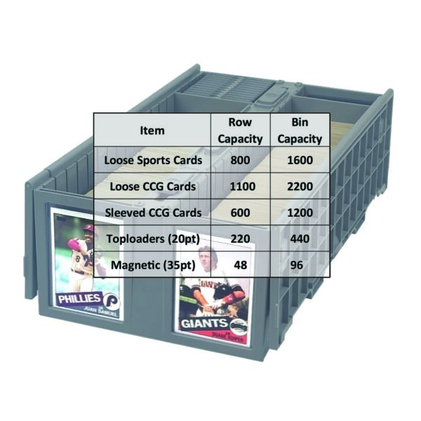 BCW Collectible Card Bin – 1600 Count – Gray