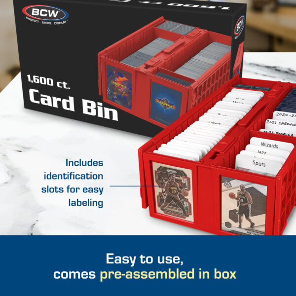 BCW Collectible Card Bin – 1600 Count – Red