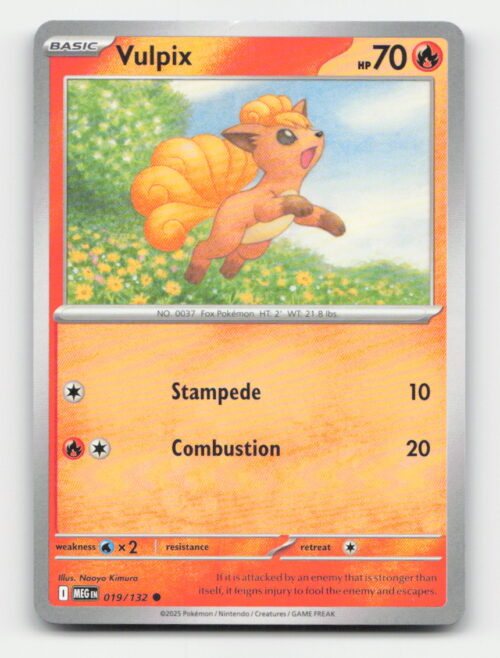 ME01 019-132 Vulpix Non Holo Front Vulpix 019/132 non holo card front - ME01 Mega Evolutions