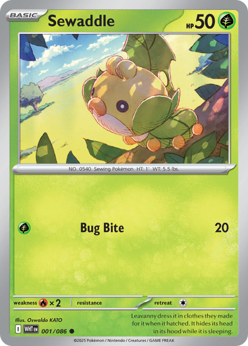 #001 Sewaddle (Master Ball Reverse Holo)