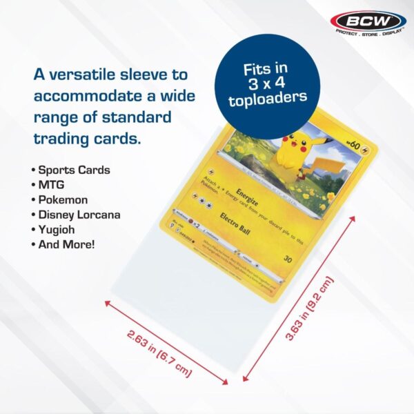 BCW standard card sleeves product information BCW Standard Card Sleeves size and product information