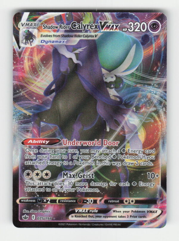 Shadow Rider Calyrex VMAX - SWSH06: Chilling Reign #075/198 - Pokemon Card