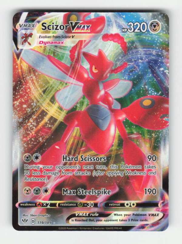 parse-1780884770371-e54lvg.jpg Scizor VMAX - SWSH03: Darkness Ablaze #119/189 - Pokemon Card