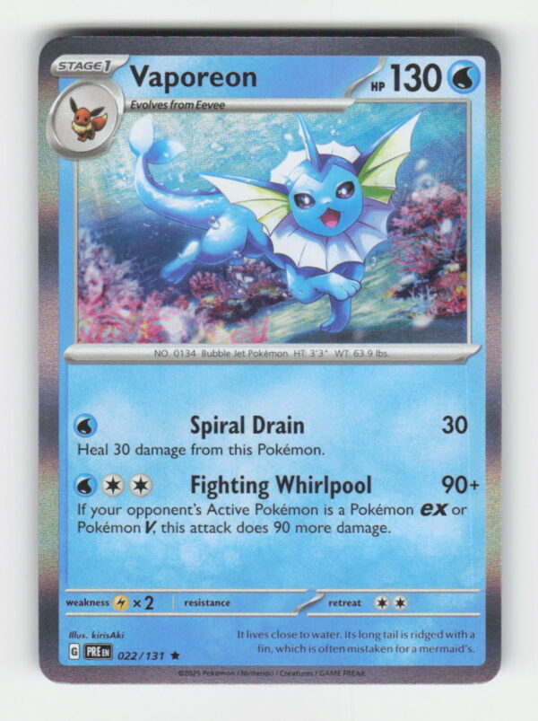 parse-1780884785610-jlj3aj.jpg Vaporeon - SV: Prismatic Evolutions #022/131 - Pokemon Card