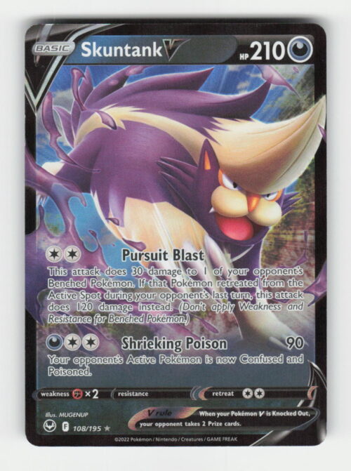 Skuntank V - SWSH12: Silver Tempest #108/195 - Pokemon Card