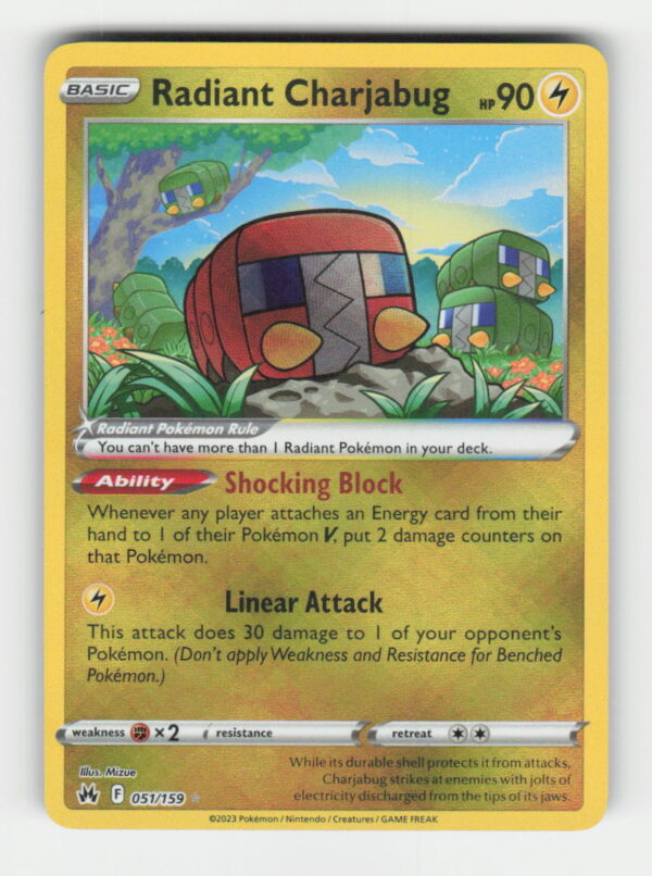 parse-1782788832960-mx7mz8.jpg Radiant Charjabug - SWSH: Crown Zenith #051/159 - Pokemon Card
