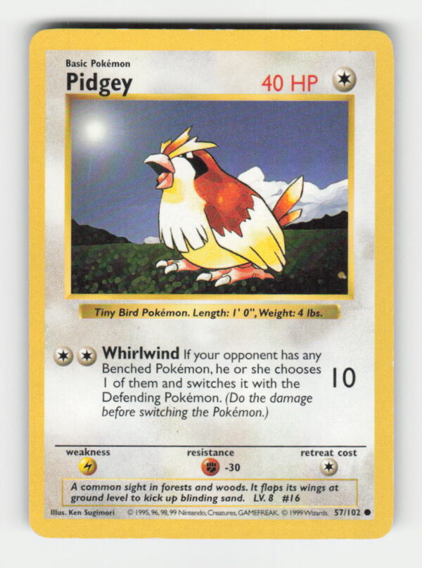 parse-1782789424427-mha95x.jpg Pidgey - Base Set (Shadowless) #057/102 - Pokemon Card