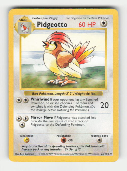 parse-1782789424526-msctz3.jpg Pidgeotto - Base Set (Shadowless) #022/102 - Pokemon Card