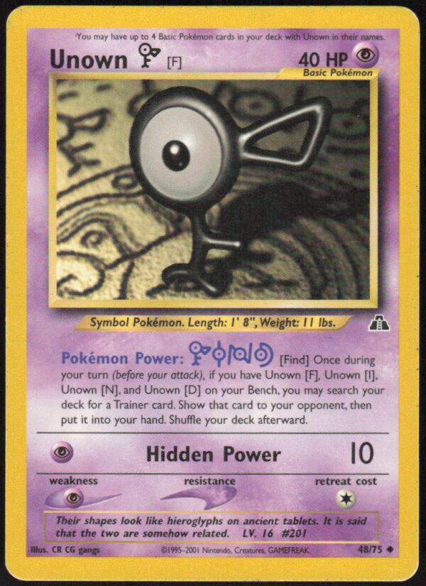 Unown [F] - Neo Discovery #48/75 - Pokemon Card