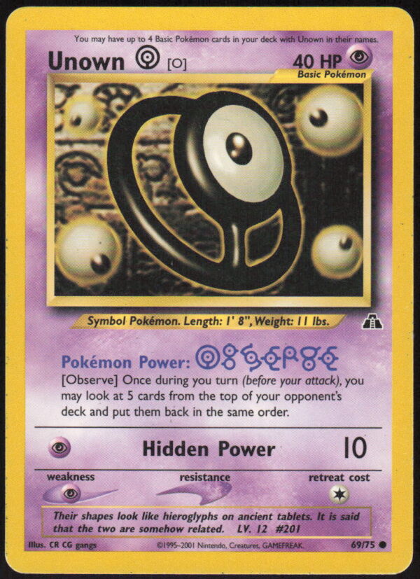 Unown [O] - Neo Discovery #69/75 - Pokemon Card
