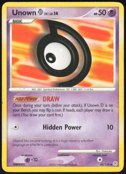Unown [D] - Diamond and Pearl #68/130 - Pokemon Card