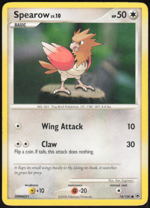parse-1785810529979-i3wjtj.jpg Spearow - Majestic Dawn #74/100 - Pokemon Card