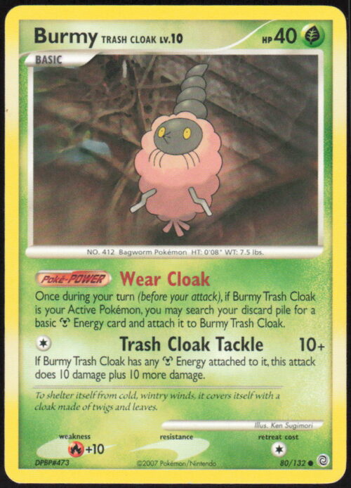 Burmy Trash Cloak - Secret Wonders #80/132 - Pokemon Card