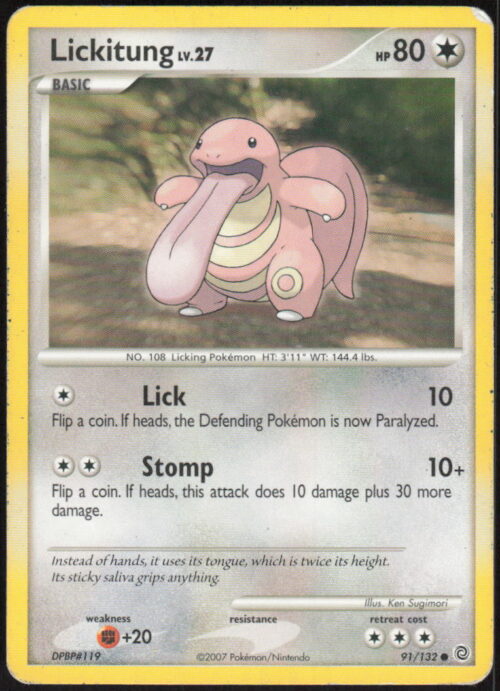 Lickitung - Secret Wonders #91/132 - Pokemon Card