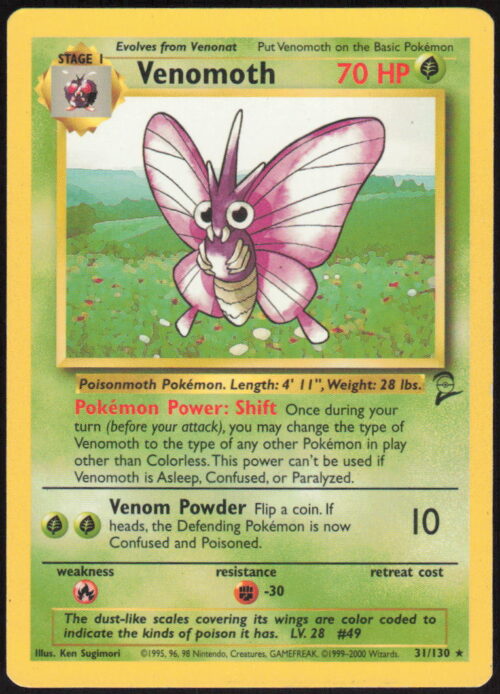 Venomoth - Base Set 2 #031/130 - Pokemon Card