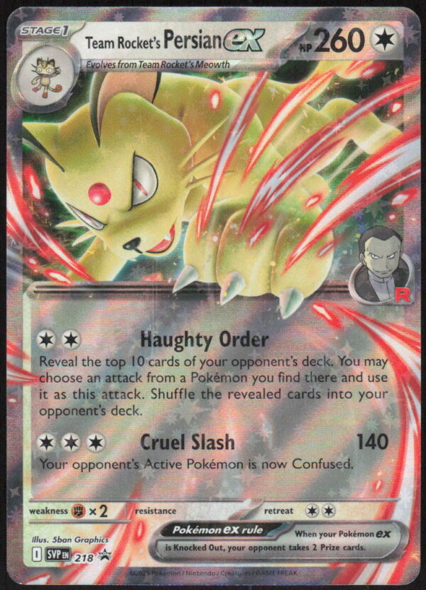 Team Rocket's Persian ex - SV: Scarlet & Violet Promo Cards #218 - Pokemon Card