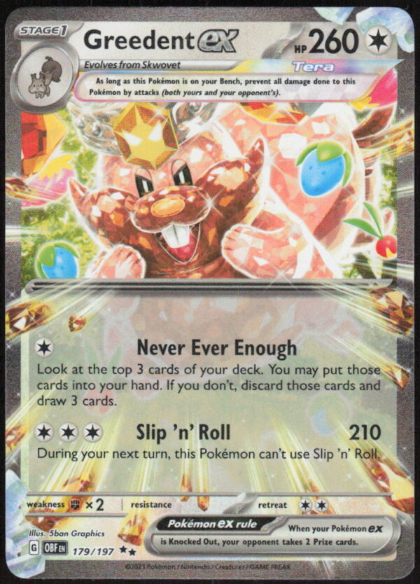 Greedent ex - SV03: Obsidian Flames #179/197 - Pokemon Card