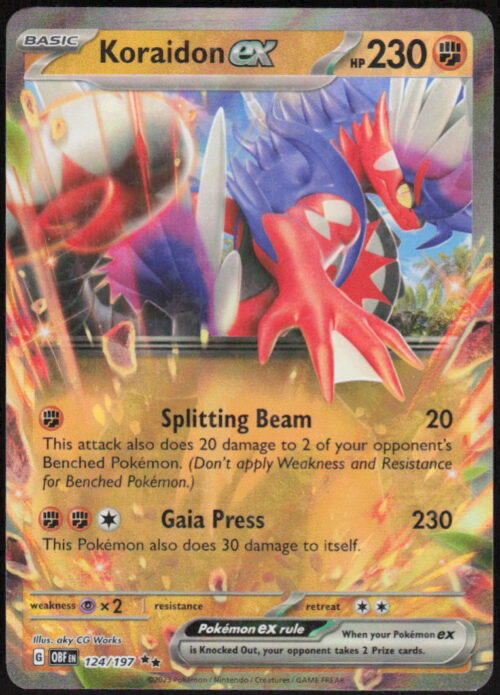 parse-1786414542423-u2uk7m.jpg Koraidon ex - SV03: Obsidian Flames #124/197 - Pokemon Card