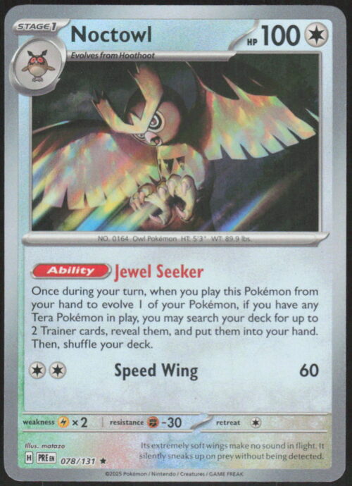 Noctowl (Poke Ball Pattern) - SV: Prismatic Evolutions #078/131 - Pokemon Card