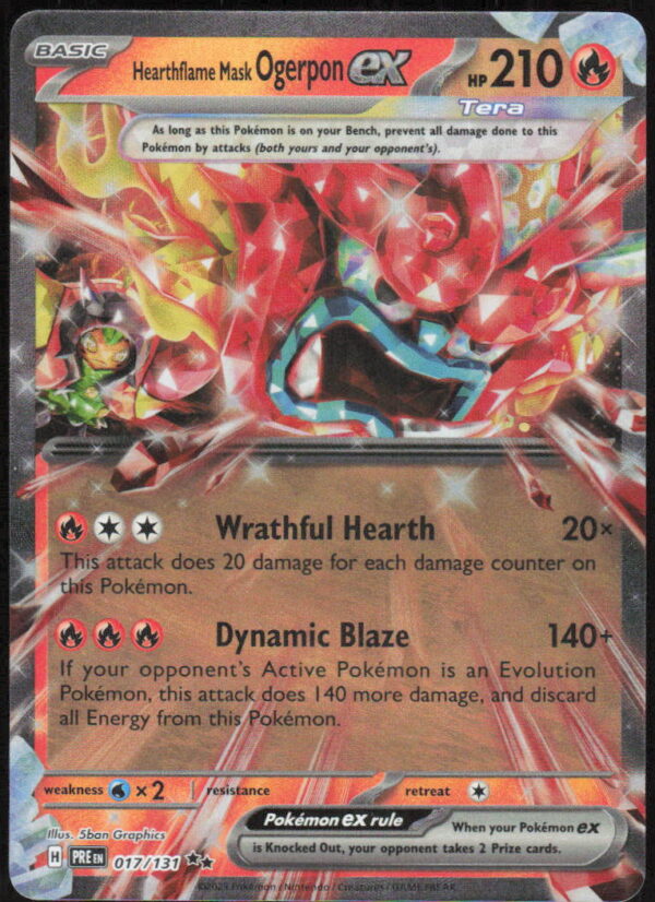 Hearthflame Mask Ogerpon ex - SV: Prismatic Evolutions #017/131 - Pokemon Card