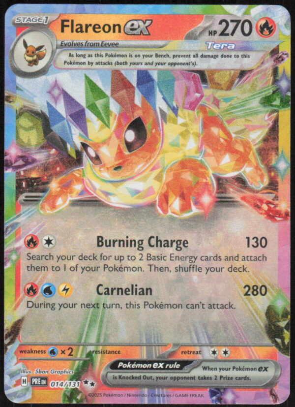 parse-1786926817462-xxpf2d.jpg Flareon ex - SV: Prismatic Evolutions #014/131 - Pokemon Card