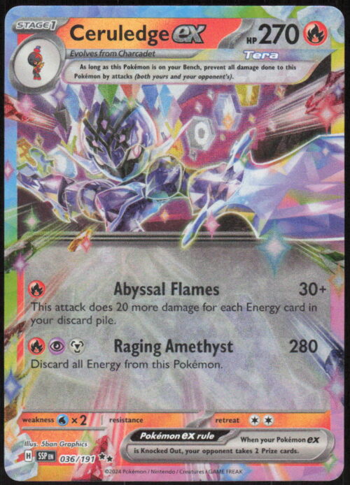 Ceruledge ex - SV08: Surging Sparks #036/191 - Pokemon Card
