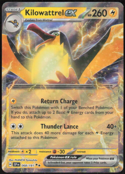 Kilowattrel ex - SV08: Surging Sparks #068/191 - Pokemon Card