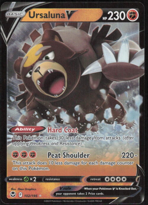 Ursaluna V - SWSH12: Silver Tempest #102/195 - Pokemon Card
