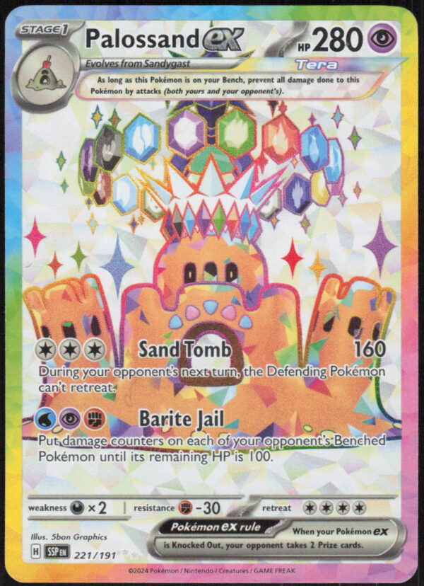 parse-1789422443380-e3cjtp.jpg Palossand ex - SV08: Surging Sparks #221/191 - Pokemon Card