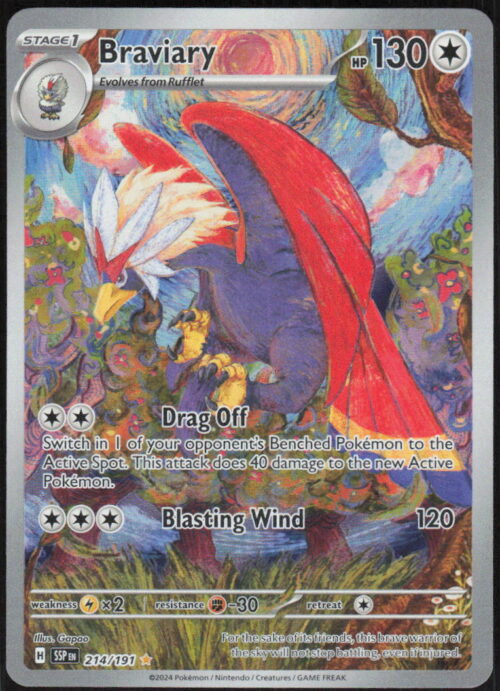 Braviary - SV08: Surging Sparks #214/191 - Pokemon Card